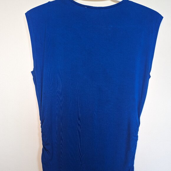 Chaus New York Blue Sleeveless Top (Size M) - Made in Vietnam - Picture 2 of 6